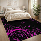 Pink Hot Pink Swirl Abstract Area Rug
