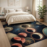Celestial Blood Moon Lunar Phases Area Rug