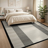 Beige Gray Striped Neutral Area Rug