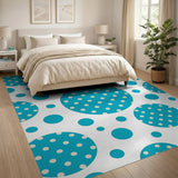 Teal Polka Dot Area Rug