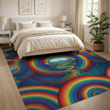 Rainbow Swirl Mountain Area Rug