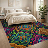 Traditional Persian Multi-color and Patterns Vibrant Mandala Multi-Color Area Rug