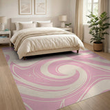 Swirling Pink Marble Area Rug