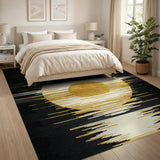 Gold Sunburst Geometric Area Rug