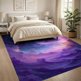 Purple Cosmic Nebula Swirl Area Rug