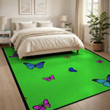 Whimsical Colorful Butterflies Area Rug