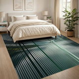 Green Striped Fjord Landscape Area Rug