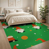 Festive Green Gnome Cartoon Rug
