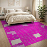 Geometric Modern Vibrant Pink Geometric Area Rug