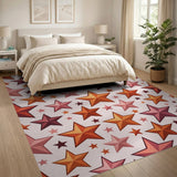 Vibrant Multi-Color Star Pattern Area Rug