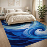 Blue Swirl Abstract No. 2 Area Rug