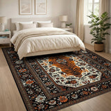 Majestic Tiger Persian Area Rug Black Orange