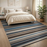 Striped Blue Teal Area Rug