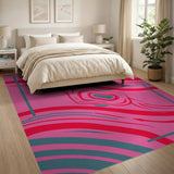 Abstract Pink Swirl Area Rug