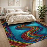 Rainbow River Braided Multi-Color Area Rug