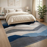 Blue Mountain Peaks Geometric Area Rug