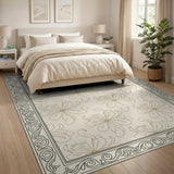 Cream Beige Floral Vintage Area Rug