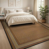 Gold Leopard Spot Rug with Ornate Borders