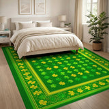 Lucky Shamrock Clover Area Rug - Green Yellow