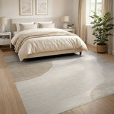 Wavy Layers Abstract Area Rug in Warm Oranges
