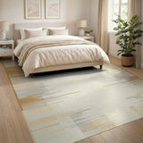 Geometric Modern Beige Geometric Stripe Area Rug