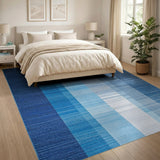 Geometric Modern Modern Blue Vertical Stripe Area Rug