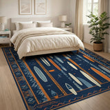 Navy Tribal Surfboard Area Rug