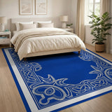 Ornate Celtic Knot Blue Area Rug