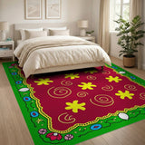 Vibrant Yellow Starflower Multi-Color Area Rug