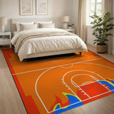 Fiery Basketball Court Area Rug