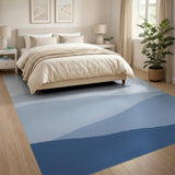 Gradient Blue Mountain Layers Area Rug