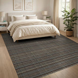 Grey Tweed Textured Woven Area Rug