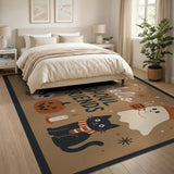 Brown and Tan Hello Ghoul Friends Halloween Kids Area Rug