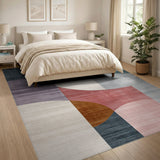 Modern Geometric Curved Area Rug