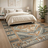 Southwestern Geometric Area Rug in Beige Grey Rust