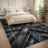 Industrial Crossbeam Geometric Area Rug