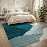 Teal Wave Abstract No. 13 Area Rug