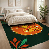 Playful Glowing Cartoon Cat Area Rug