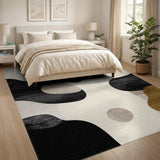 Organic Abstract Beige and Black Area Rug