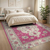 Traditional Persian Pink Ornate Pink Persian Floral Area Rug