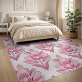 Pink Pink Floral Bloom Area Rug