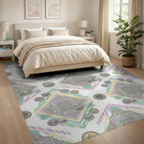 Pastel Floral Mandala Vintage Area Rug