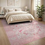 Pink Bird Blossom Persian Area Rug