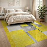 Yellow Geometric Modern Bold Yellow Geometric Abstract Area Rug