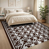 Black and White Geometric Modern Intricate Geometric Black White Area Rug
