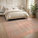 Orange Orange Geometric Grid Area Rug