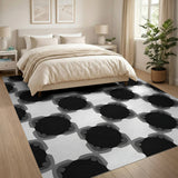 Black White Geometric Optical Rug