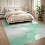 Dreamy Mint Bubble Abstract Area Rug