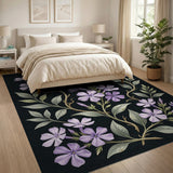 Purple Periwinkle Floral Area Rug