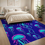 Neon Jellyfish Glow Area Rug